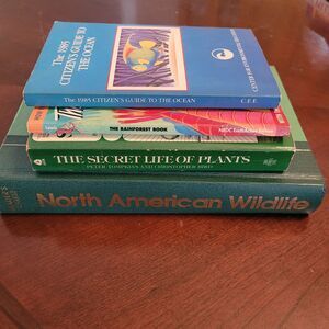 Set Of 4 Environment Books Rainforest Ocean Plants Wildlife